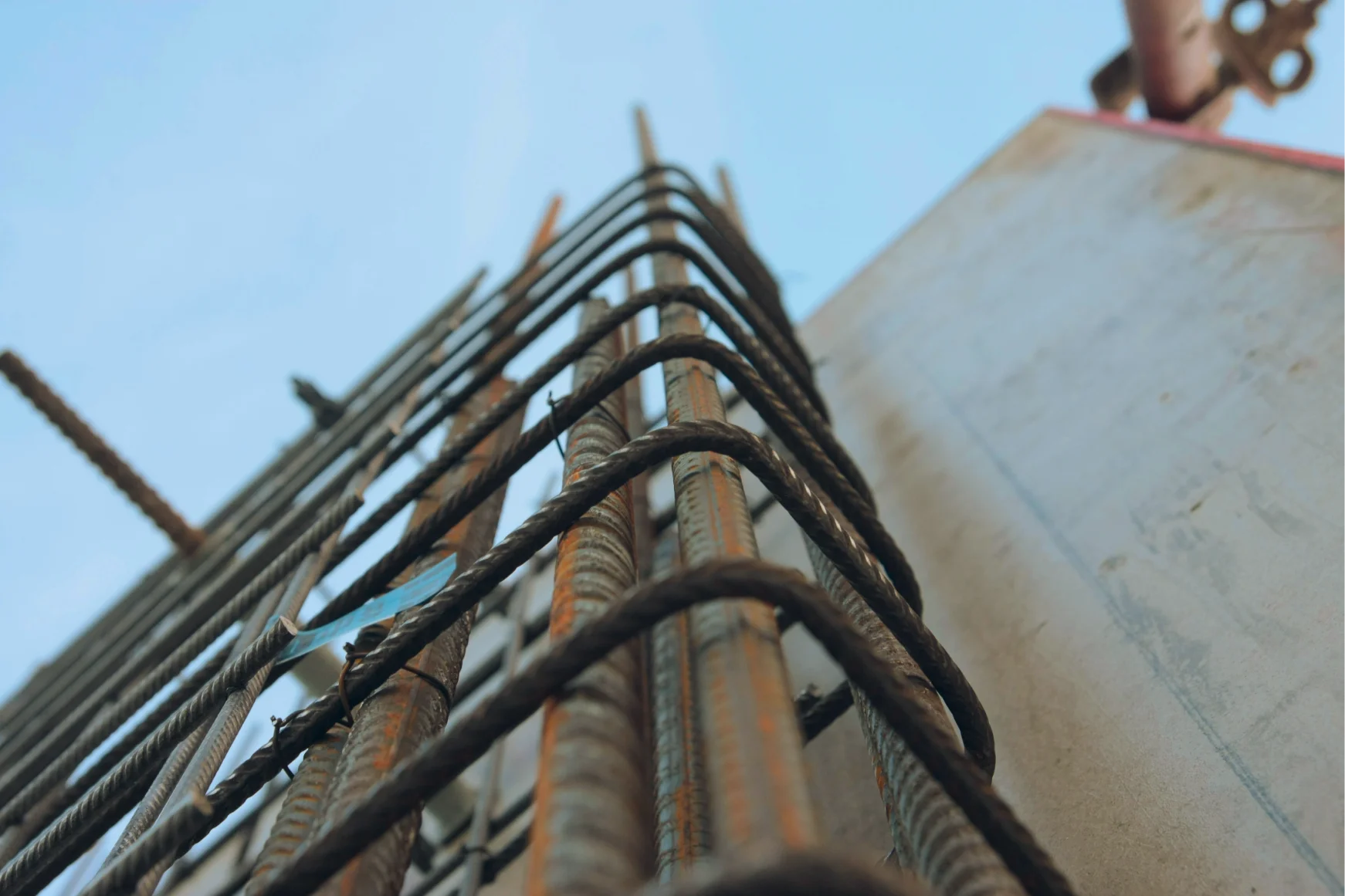 Angle iron and concrete